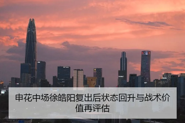 申花中场徐皓阳复出后状态回升与战术价值再评估